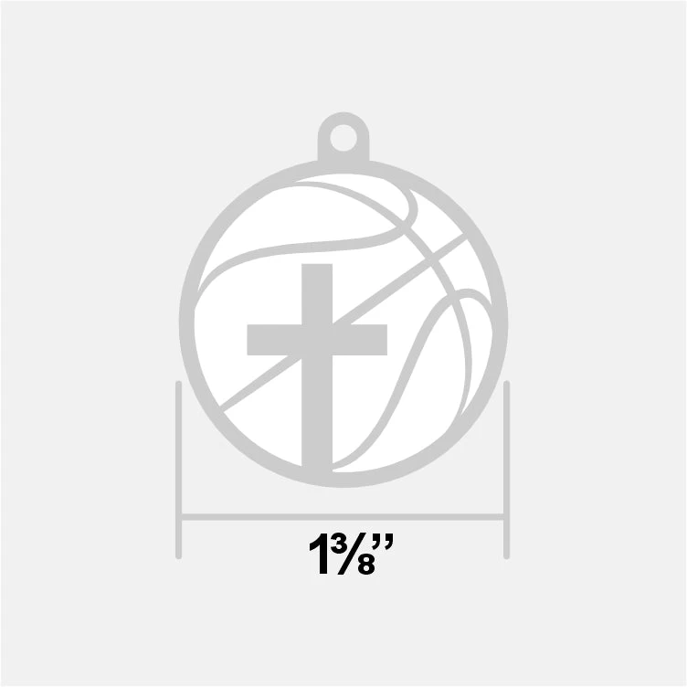 Basketball Faith Cross Pendant With Chain Kids Necklace - Stainless Steel - Image 5