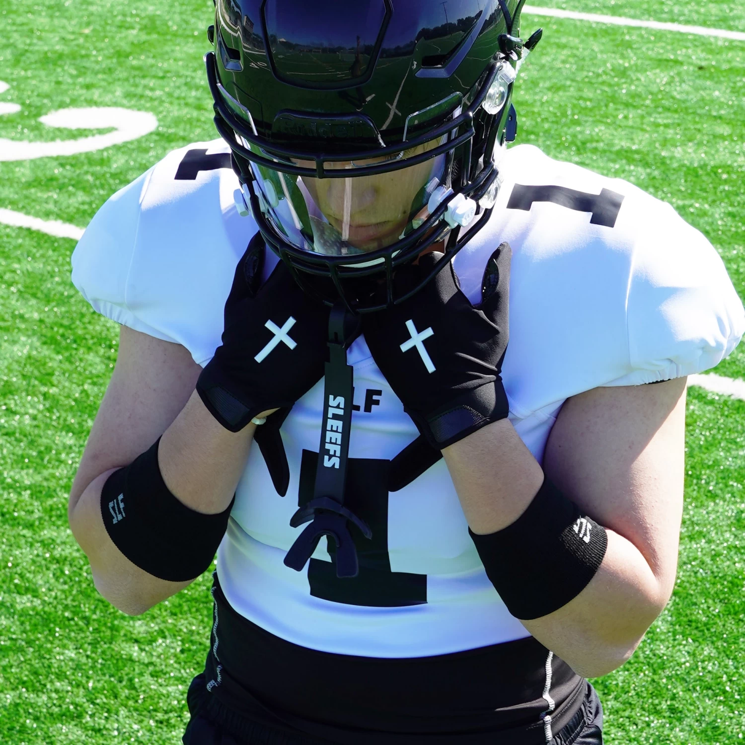 Faith Cross Black Sticky Football Receiver Gloves - Image 5