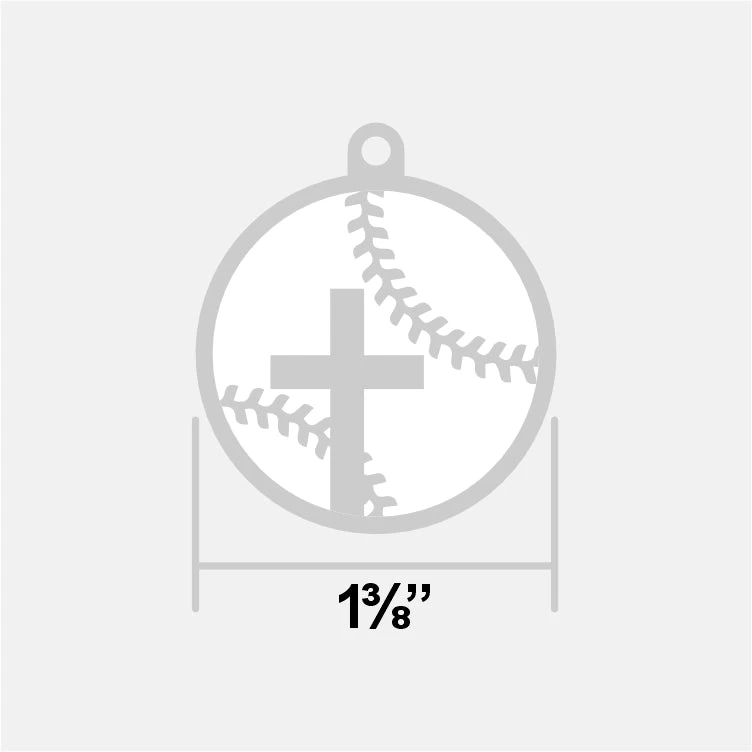 Baseball Faith Cross Pendant With Chain Necklace - Gold Plated Stainless Steel - Image 5