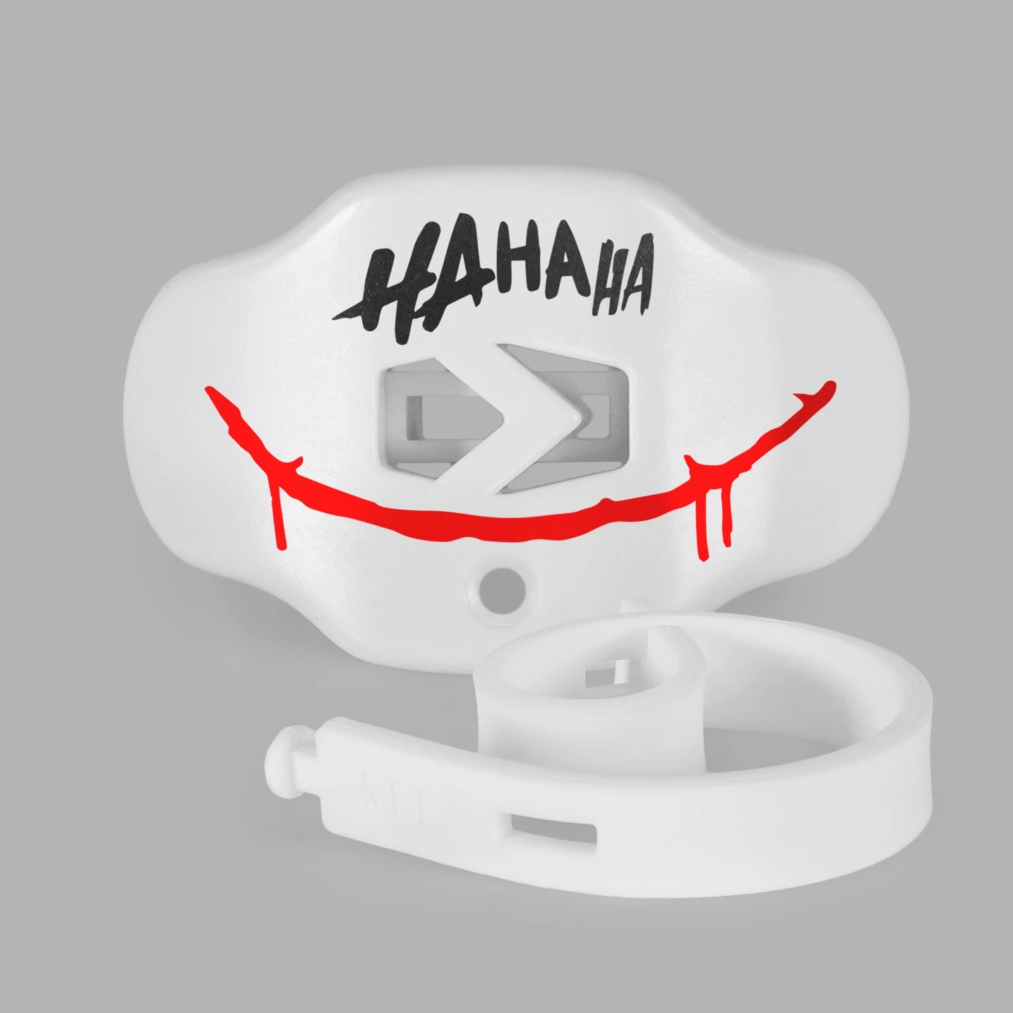 Ha Ha Ha Red Smile White Soft Football Mouthguard