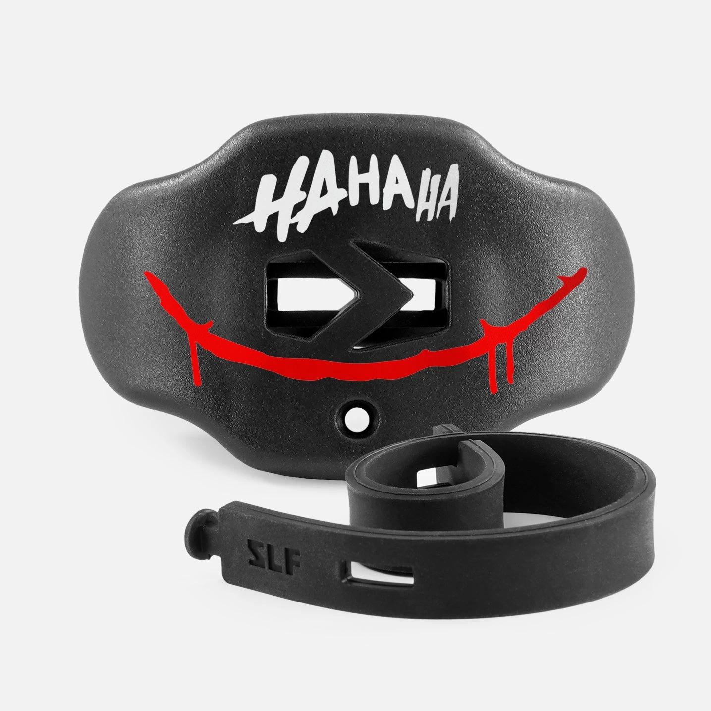 Ha Ha Ha Red Smile Black Soft Football Mouthguard