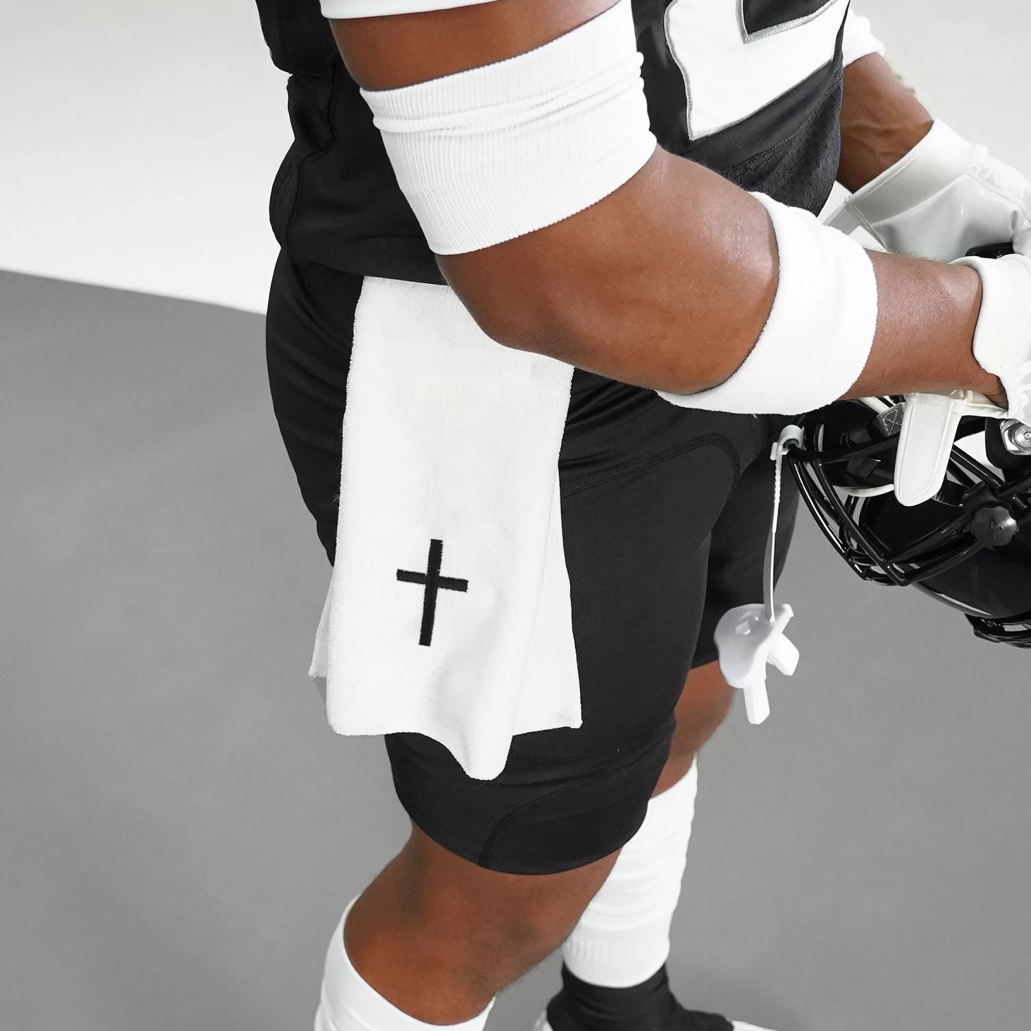 Faith Cross White Football Towel - Image 2