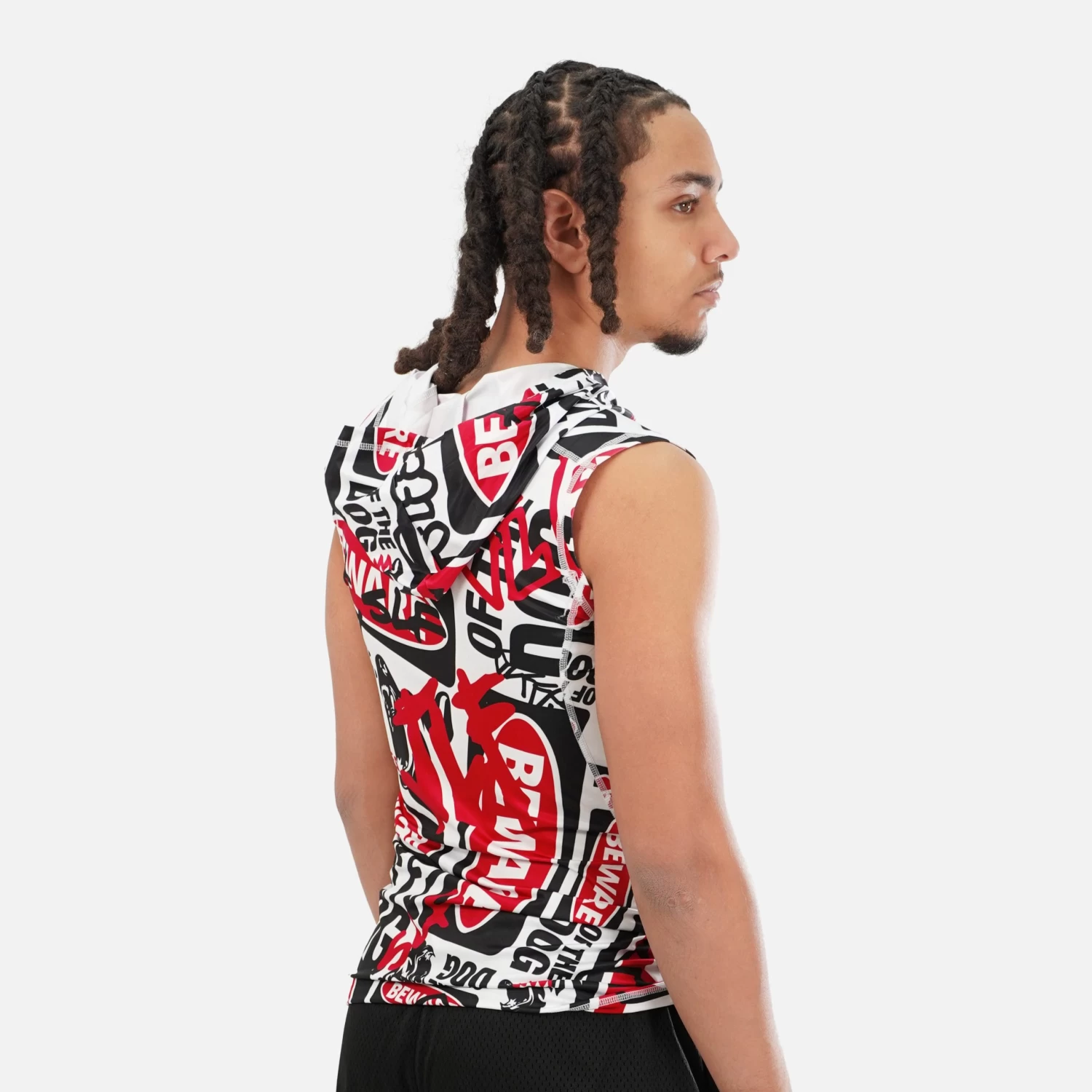 Beware Of The Dog Chaos Sleeveless Compression Hoodie - Image 2