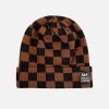 Checkered Brown Beanie