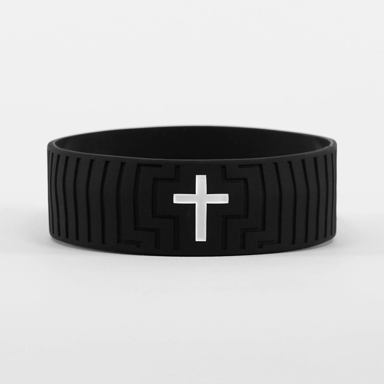 Faith Cross Black 1 Inch Wristband
