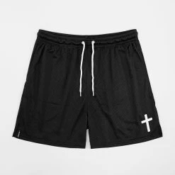 Faith Cross Black Shorts - 7"