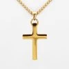 Faith Cross Pendant With Chain Necklace - Gold Plated Stainless Steel