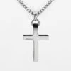 Faith Cross Pendant With Chain Necklace - Stainless Steel