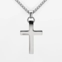 Faith Cross Pendant With Chain Kids Necklace - Stainless Steel