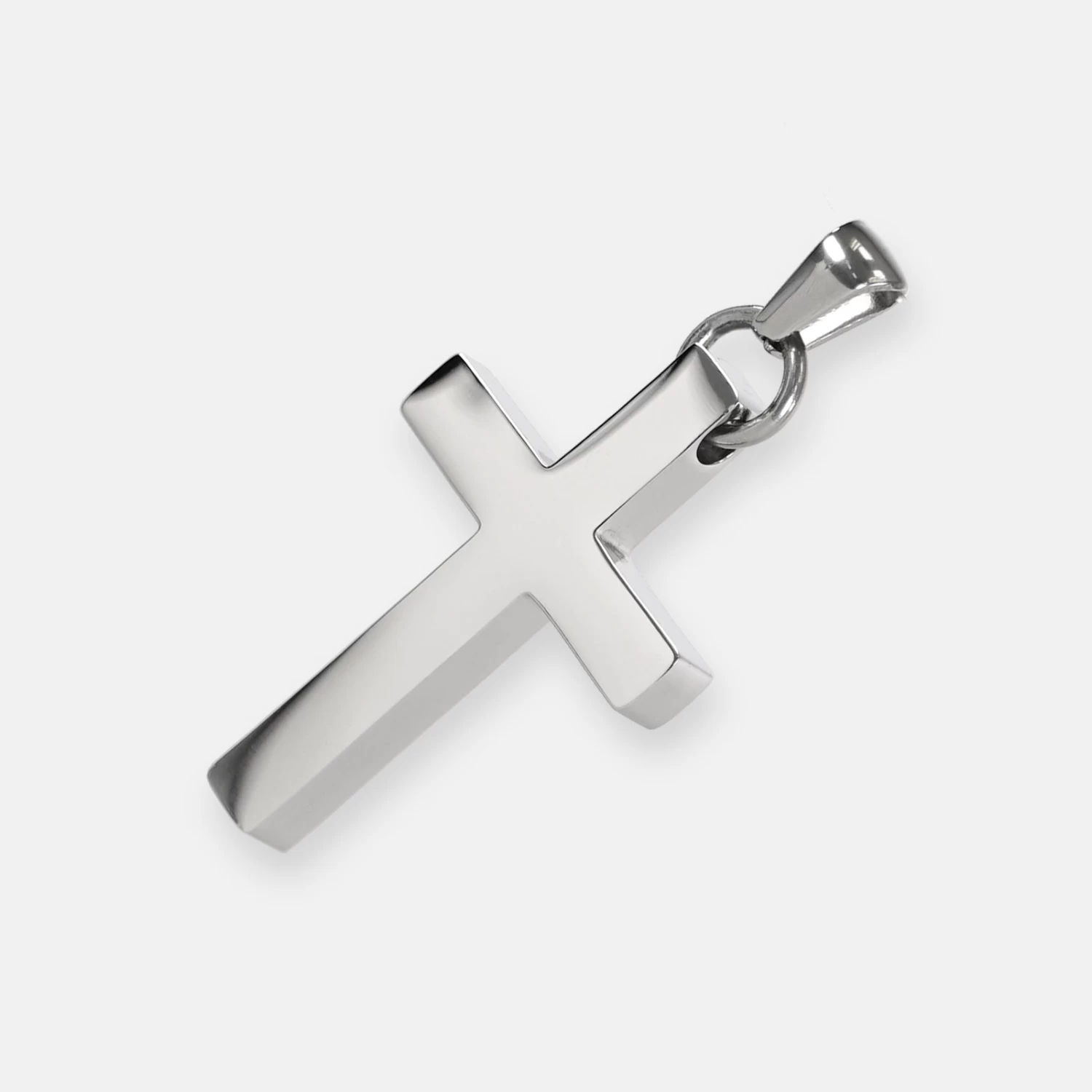 Faith Cross Pendant With Chain Necklace - Stainless Steel - Image 3