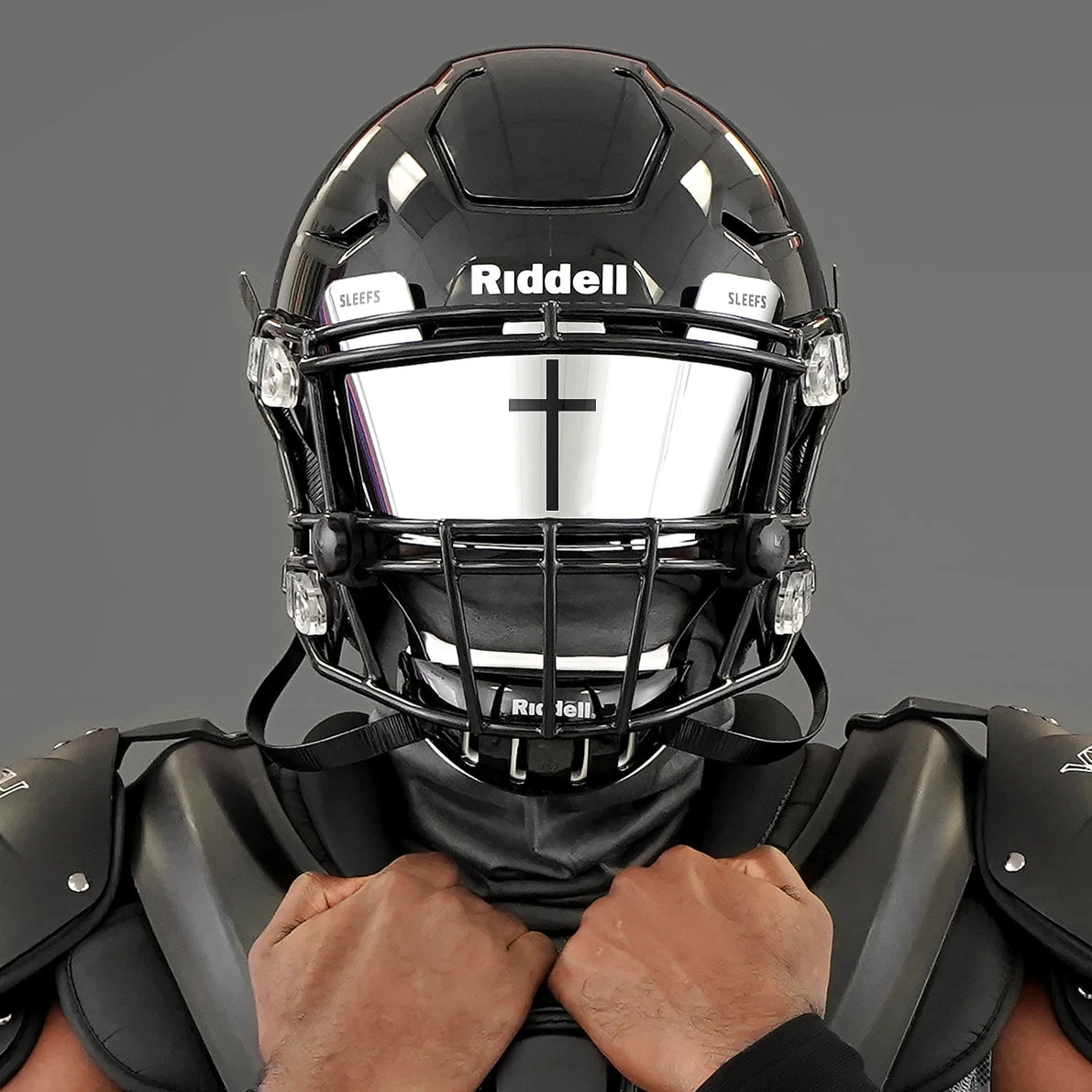 Faith Cross Silver Moonstone Helmet Eye-Shield Visor - Image 4