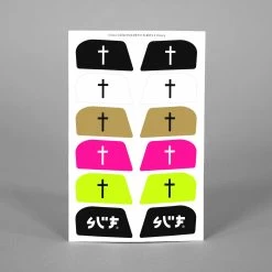Faith Cross Stickers For Helmet Visor Tabs