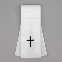 Faith Cross White Football Towel