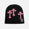 Crosses Black Pink Beanie