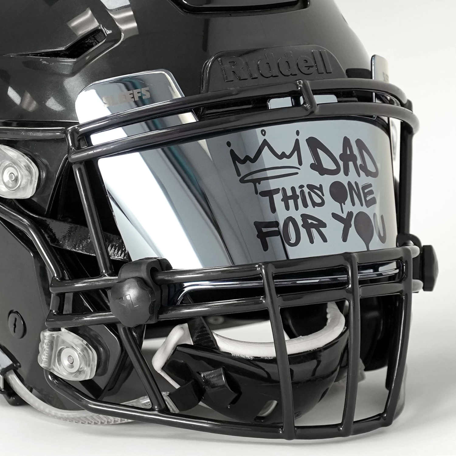 Dad This One For You Silver Moonstone Helmet Eye-Shield Visor For Kids - Image 3