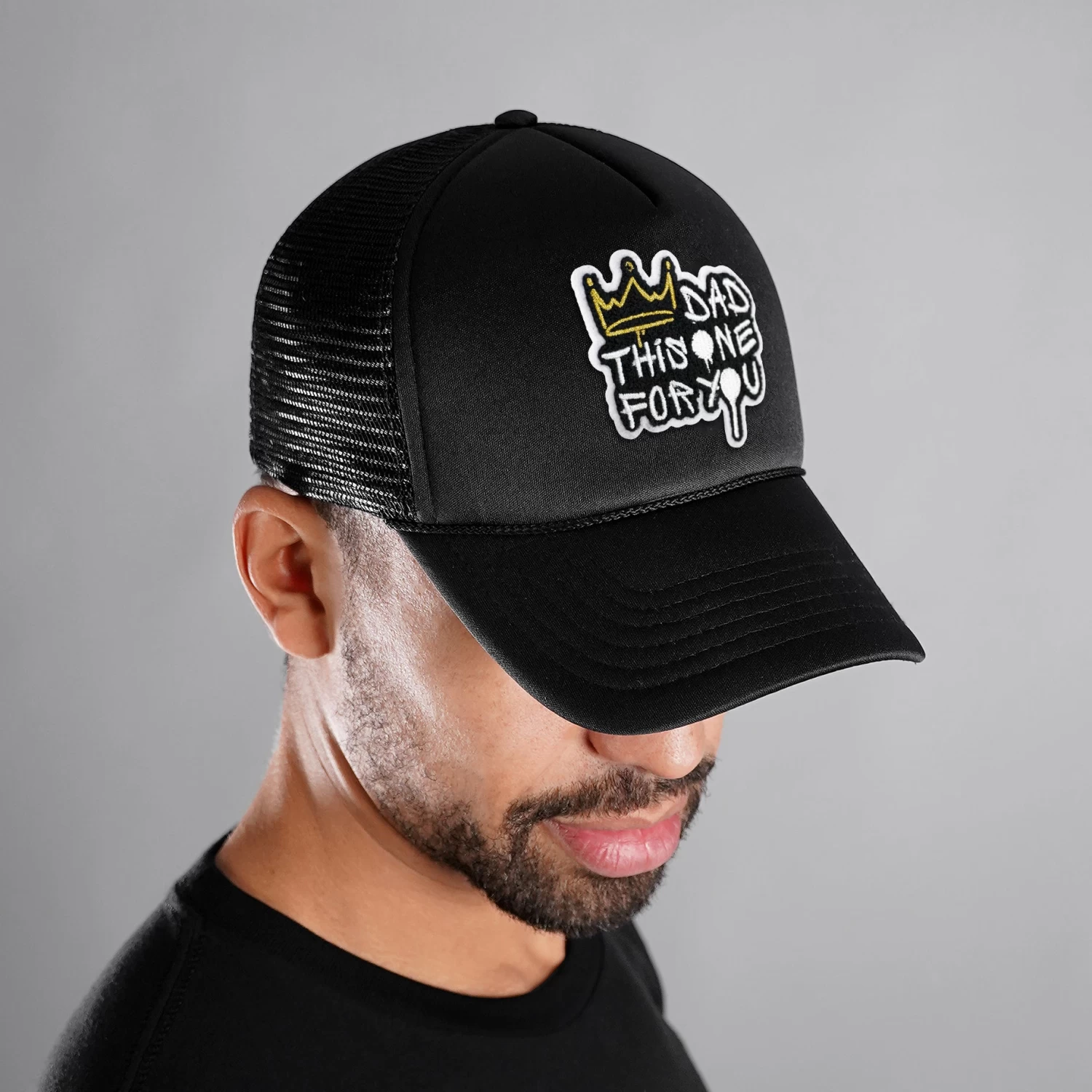 Dad This One For You Black Trucker Hat - Image 2