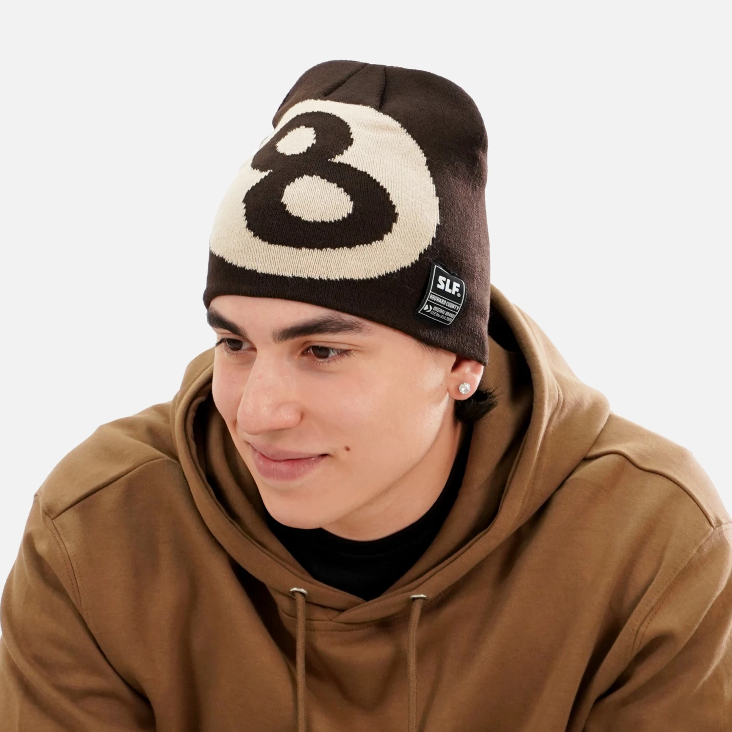 Eightball Brown Beanie - Image 2