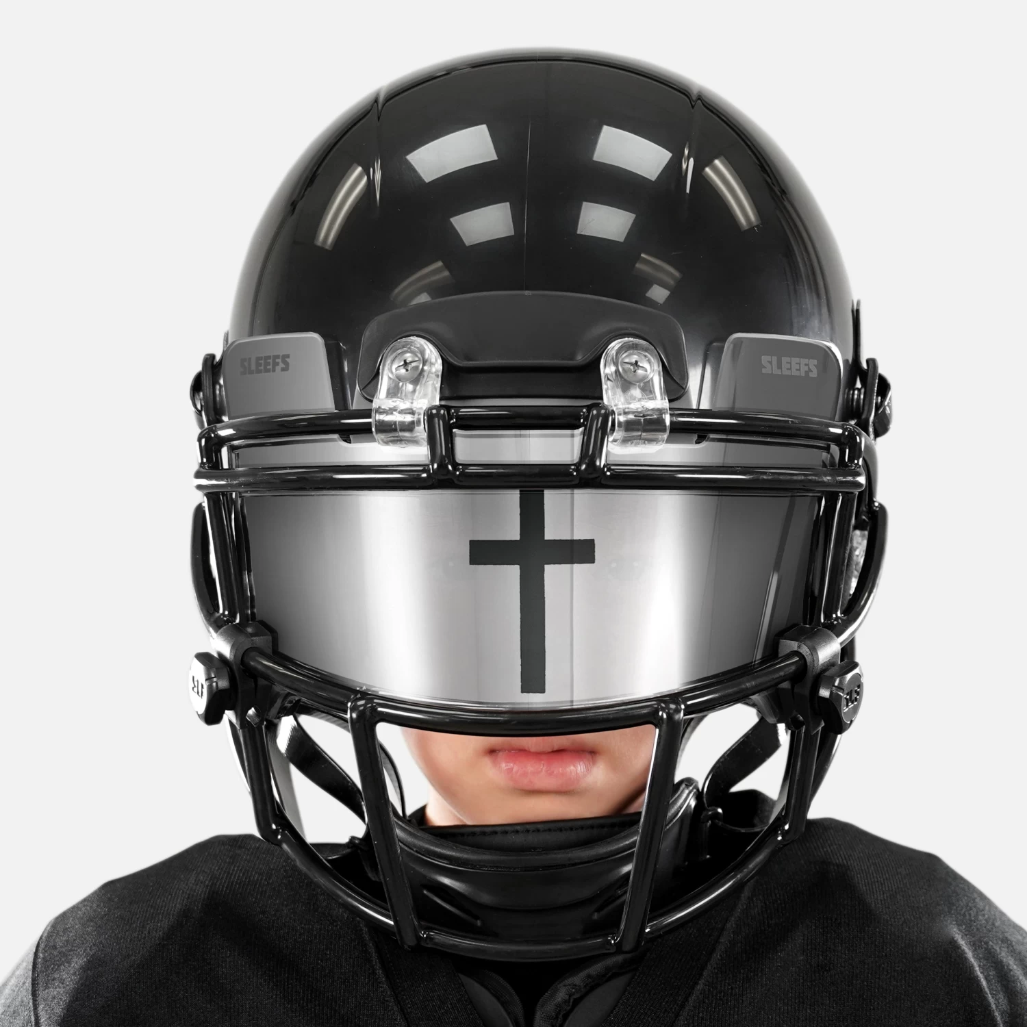 Faith Cross Silver Moonstone Helmet Eye-Shield Visor For Kids