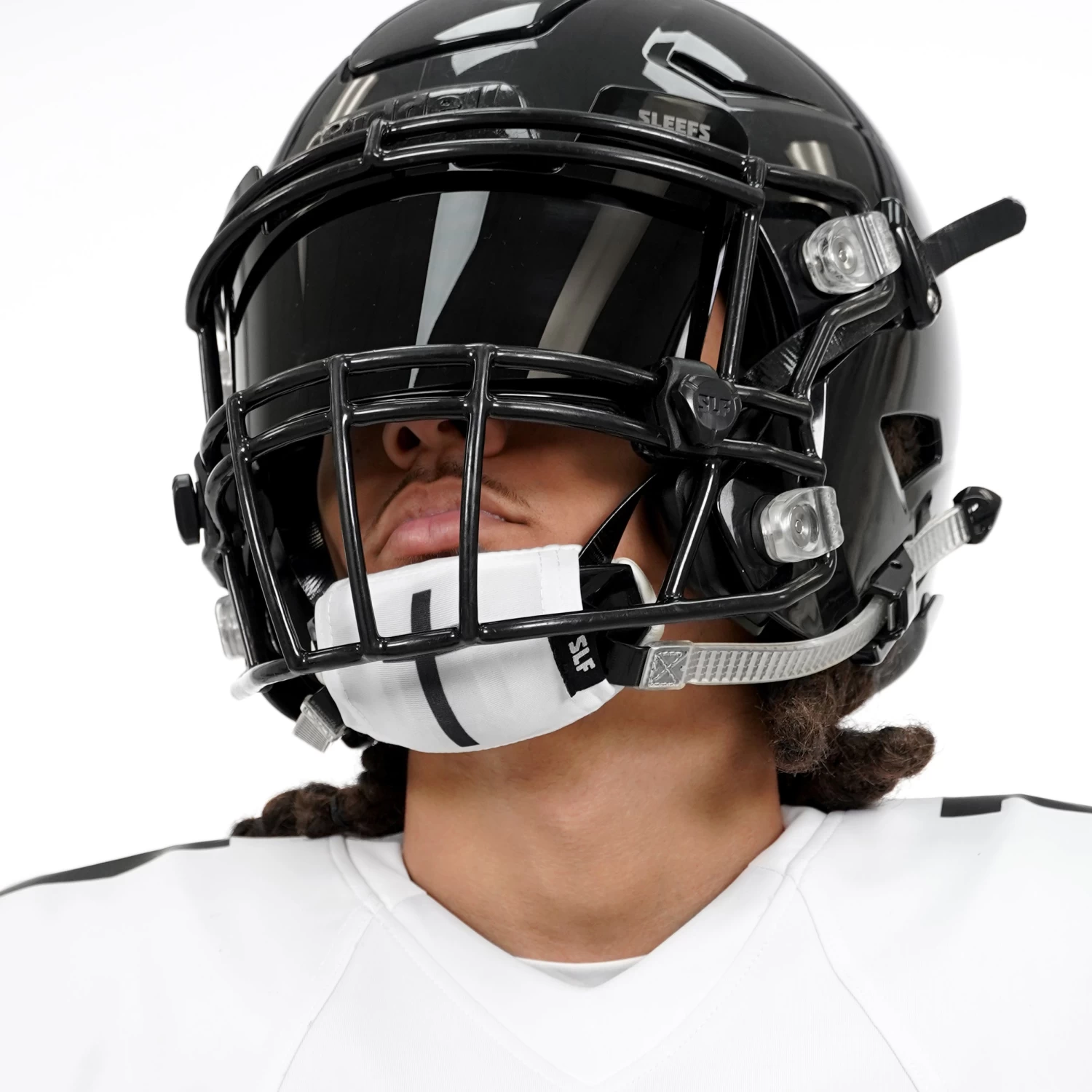 Faith Cross White Chin Strap Cover - Image 2