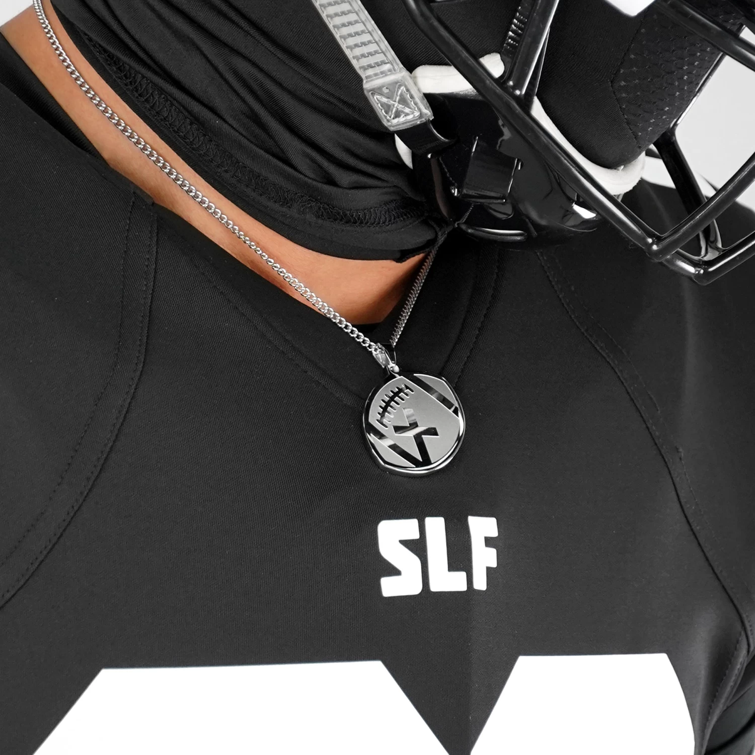 Football Faith Cross Pendant With Chain Necklace - Stainless Steel - Image 3