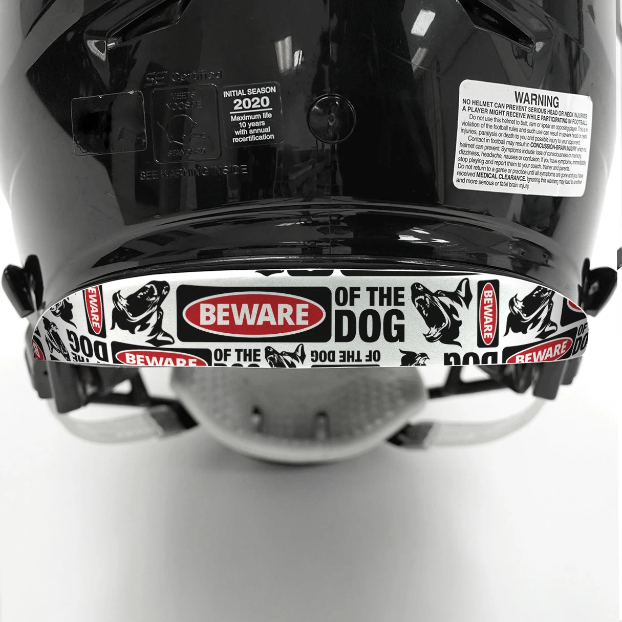 Beware Of The Dog Riddell Speedflex Front And Back Bumper Sticker Kit
