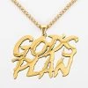 God's Plan Pendant With Chain Necklace - Gold Plated Stainless Steel