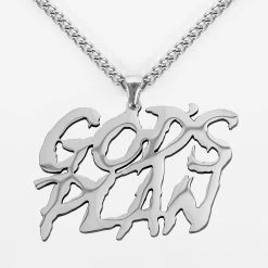 God's Plan Pendant With Chain Necklace - Stainless Steel