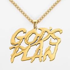God's Plan Pendant With Chain Kids Necklace - Gold Plated Stainless Steel