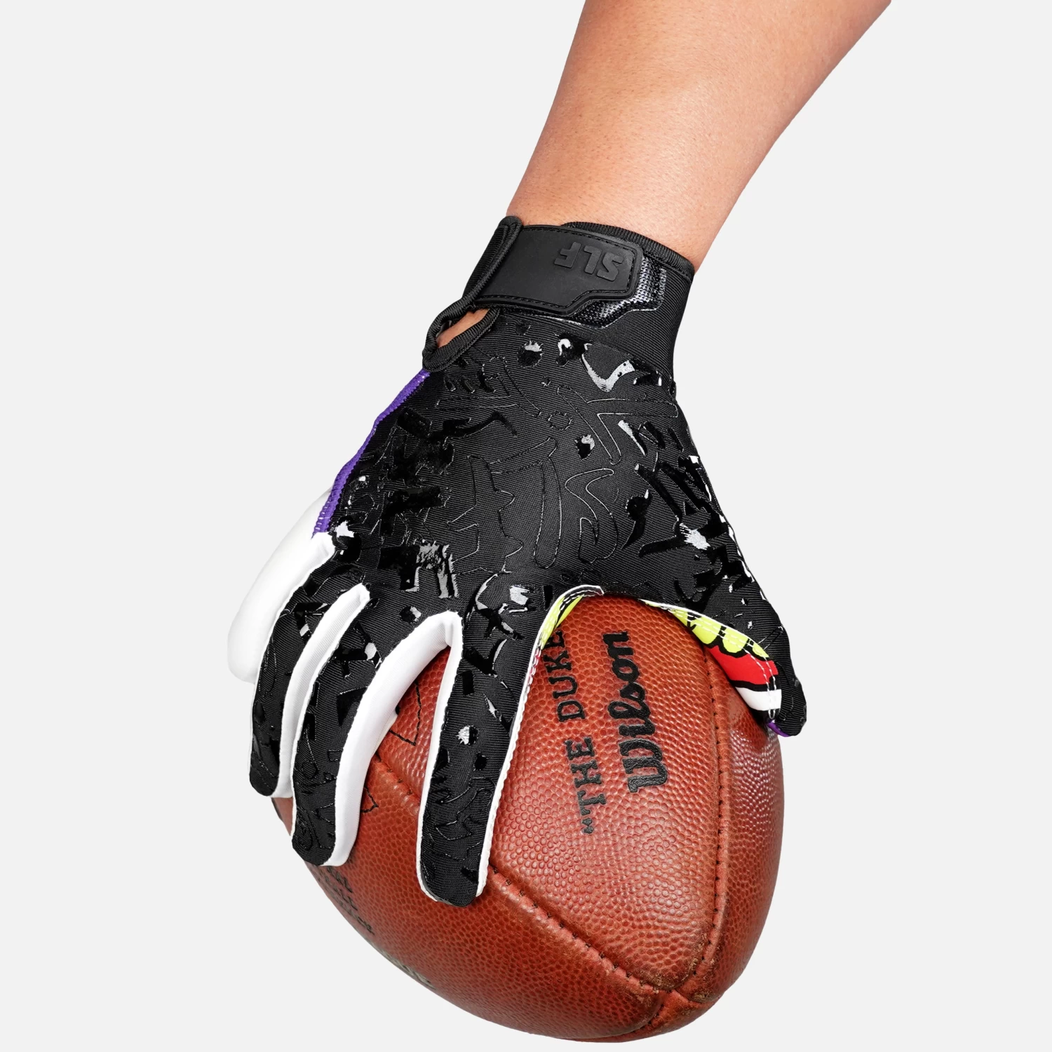 Green Grin Sticky Football Receiver Gloves - Image 5