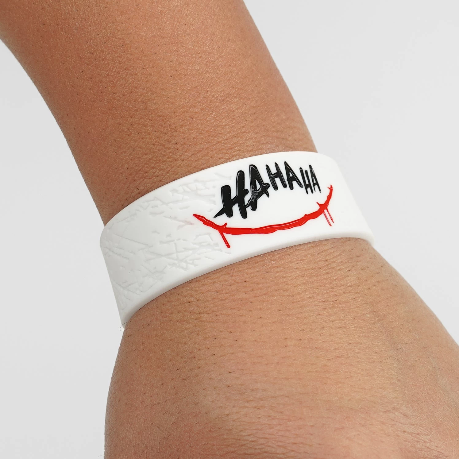 Ha Ha Ha Red Smile 1 Inch Wristband - Image 2