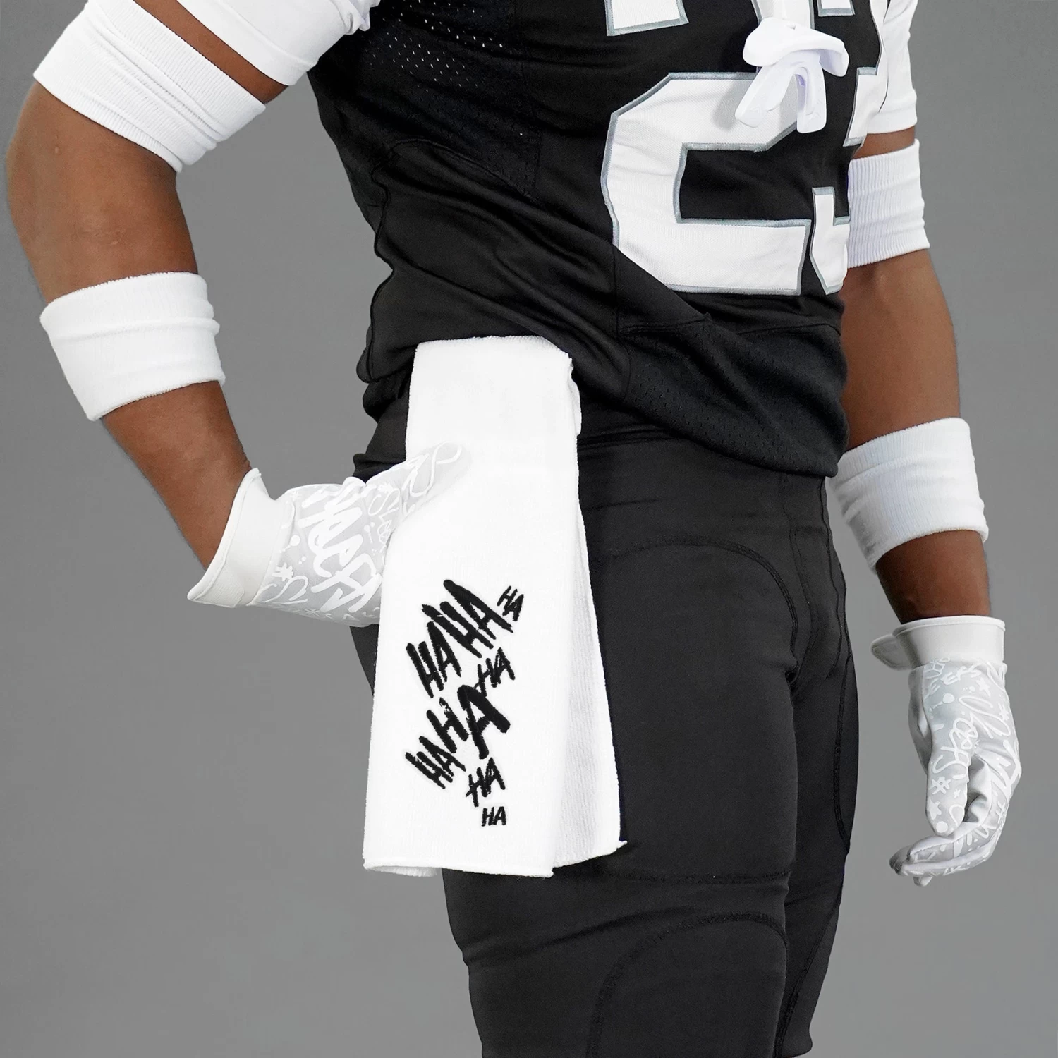 Ha Ha Ha White Football Towel - Image 2