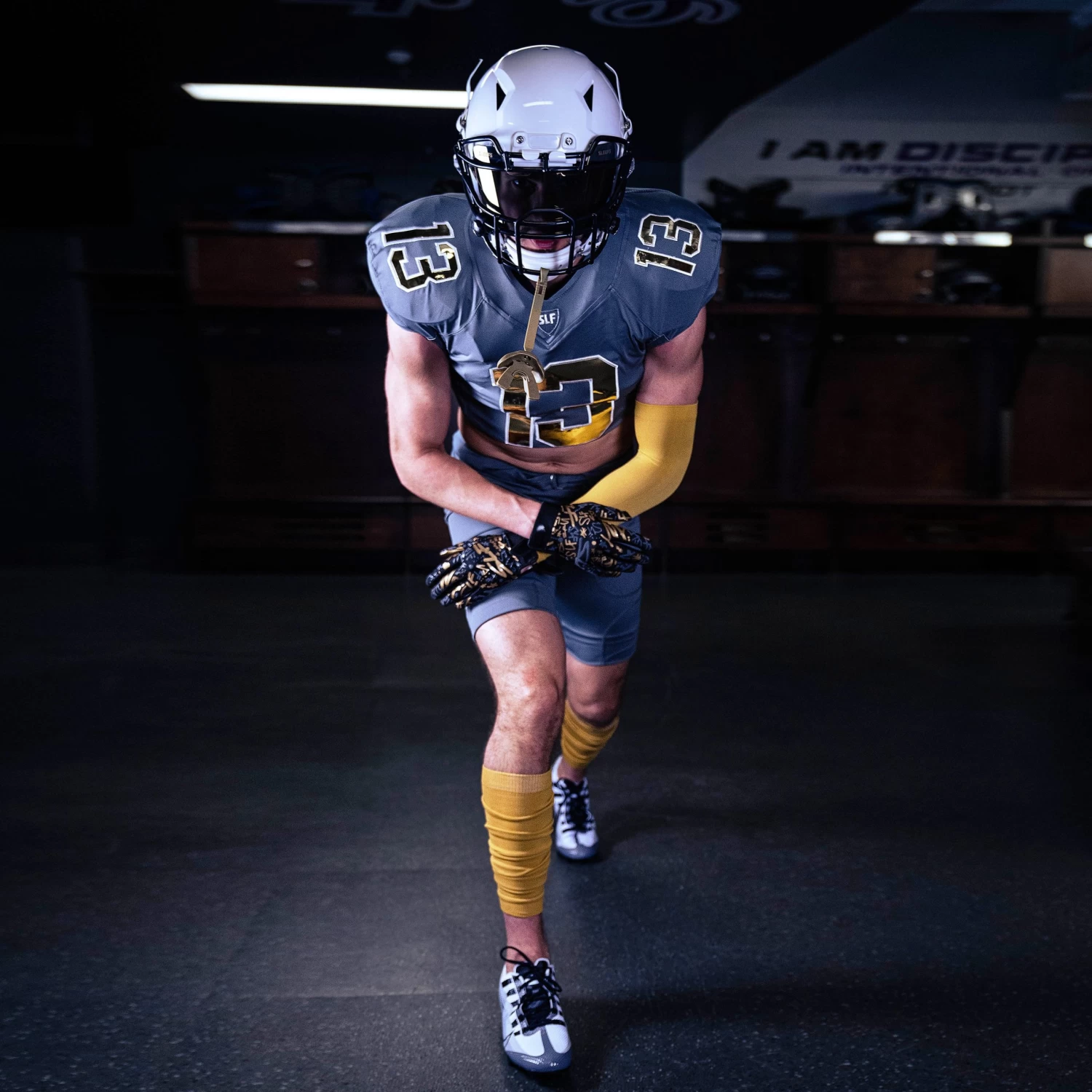 SLF Pattern Black Gold Sticky Football Receiver Gloves - Image 2