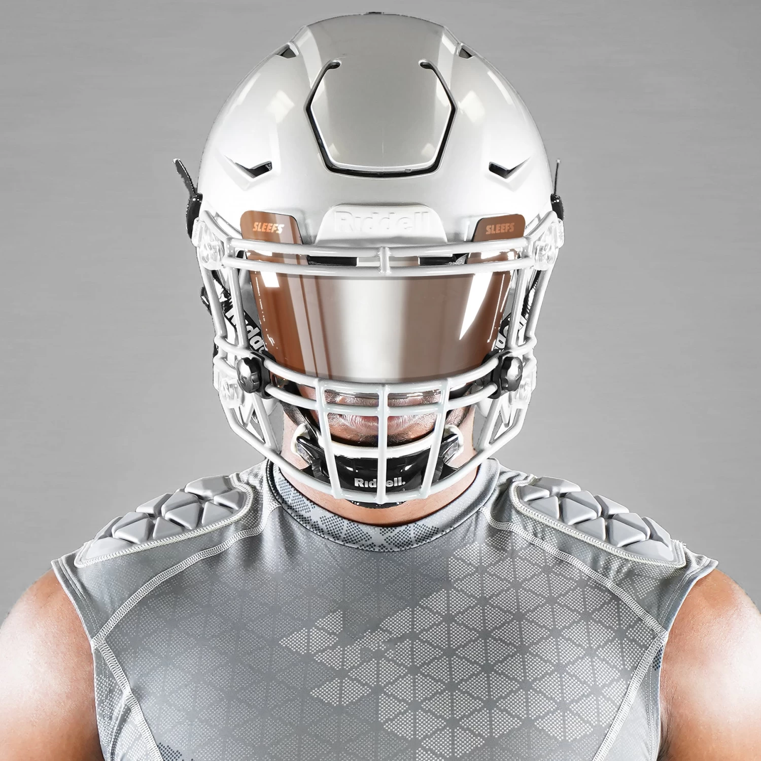 Ironbark Brown Machine Silver Helmet Eye-Shield Visor - Image 4