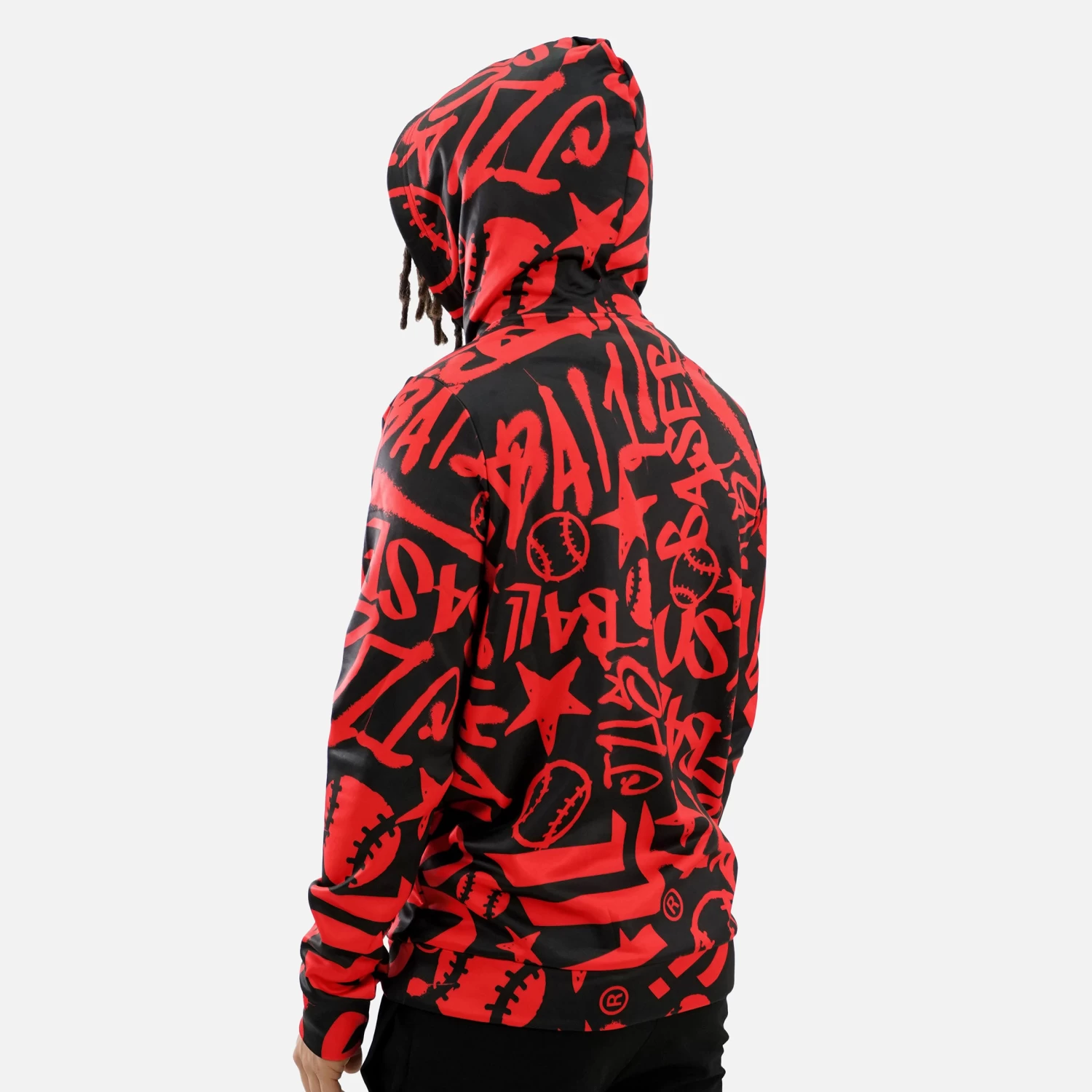 Just Ball Baseball Red Black Hoodie - Image 5