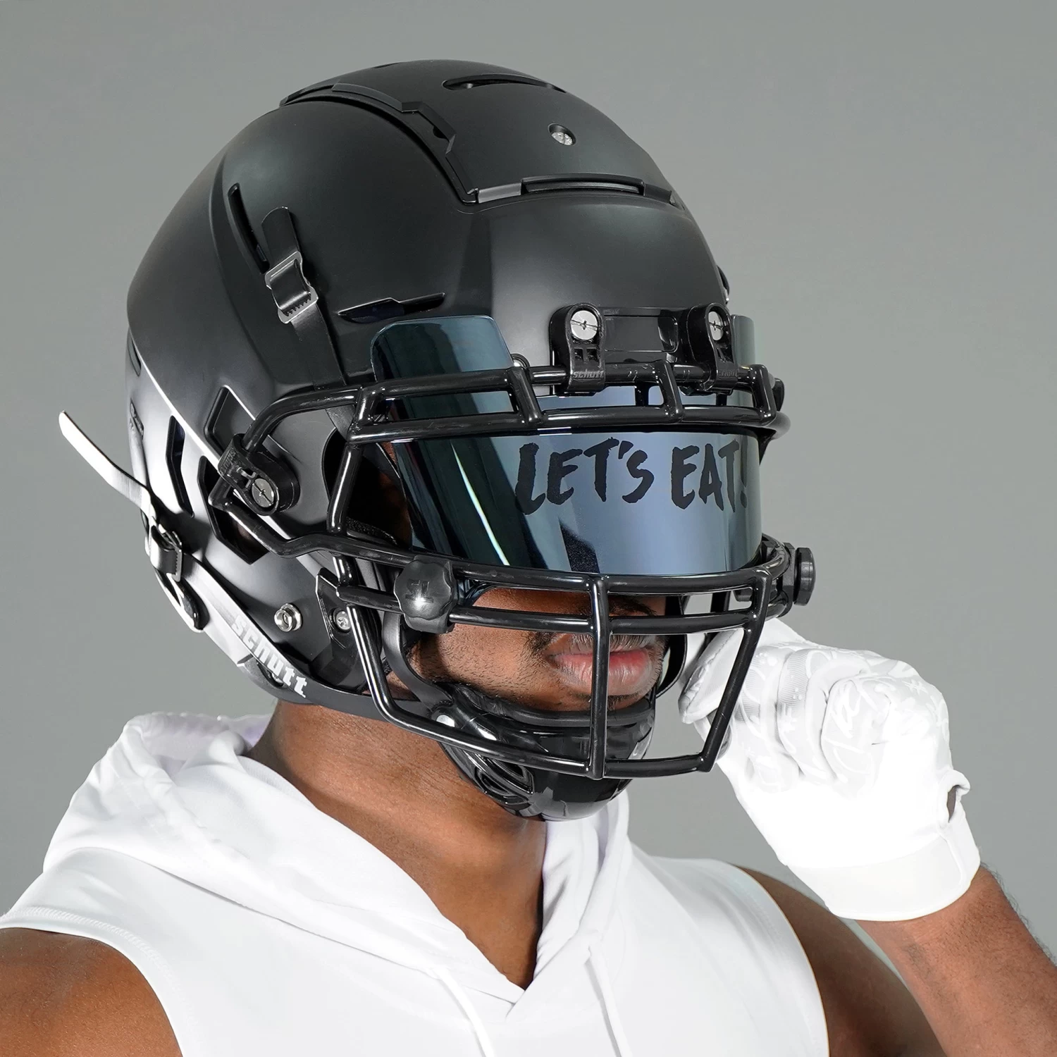 Let's Eat Silver Moonstone Helmet Eye-Shield Visor - Image 2