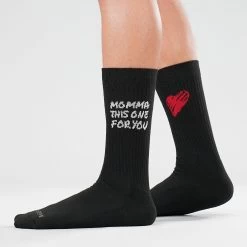 Momma Black Crew Socks