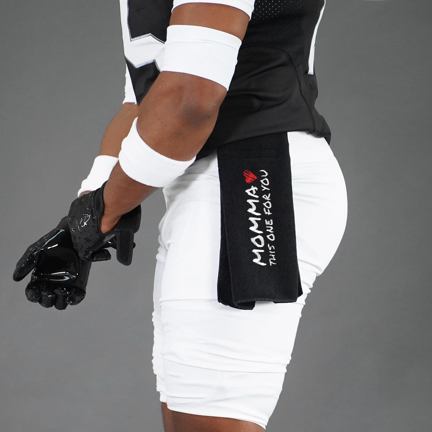 Momma Black Football Towel - Image 2