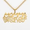 Momma Pendant With Chain Necklace - Gold Plated Stainless Steel