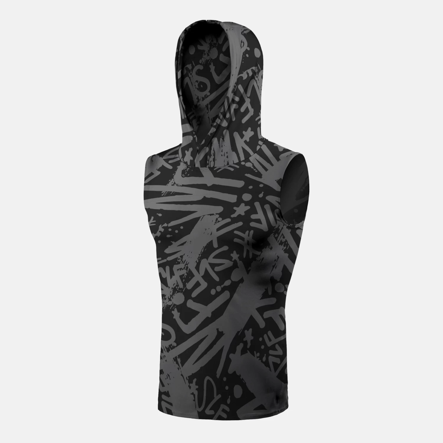 SLF Graffiti Brush Sleeveless Compression Hoodie - Image 4