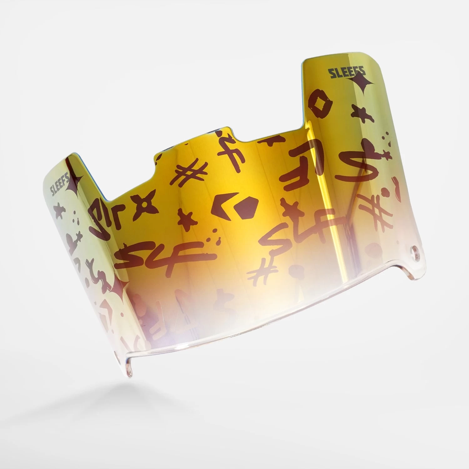 SLF Milan Pattern Gold Lite Helmet Eye-Shield Visor - Image 4