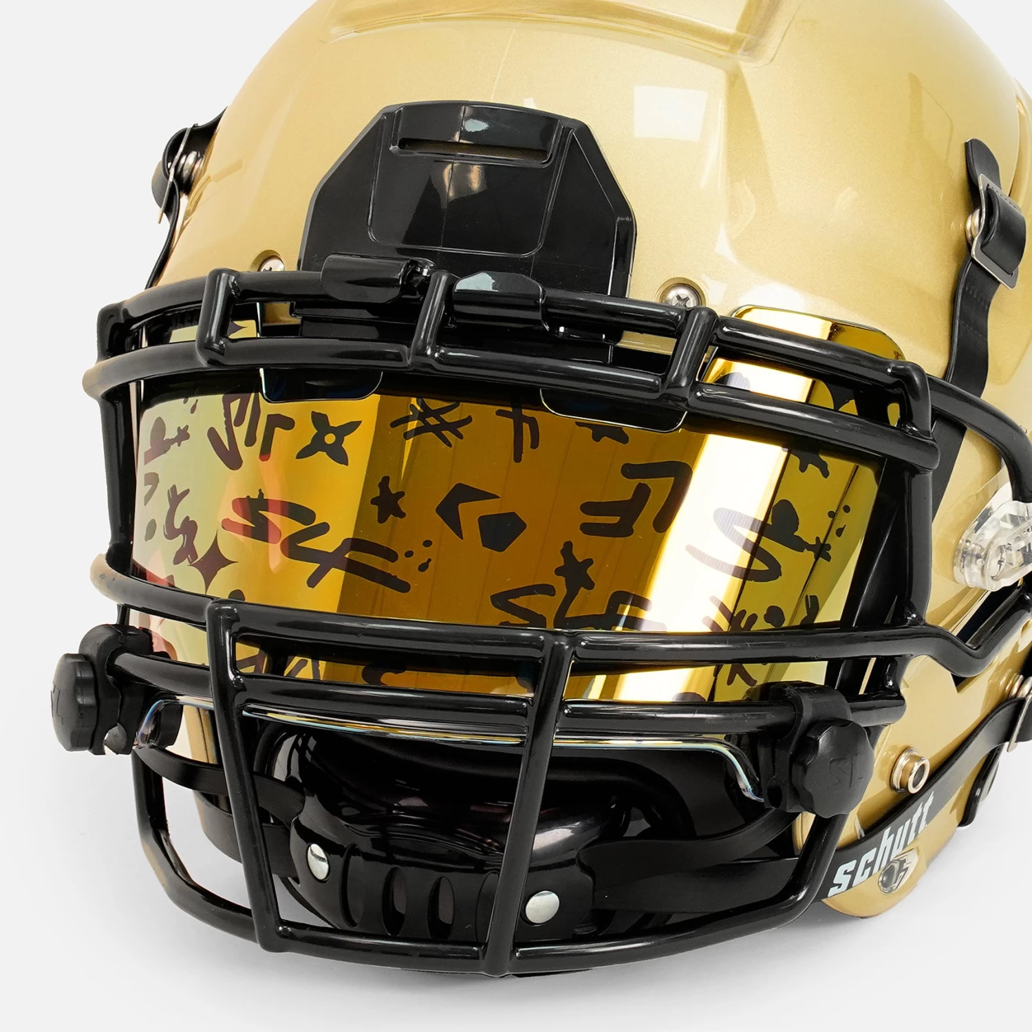 SLF Milan Pattern Gold Lite Helmet Eye-Shield Visor - Image 3