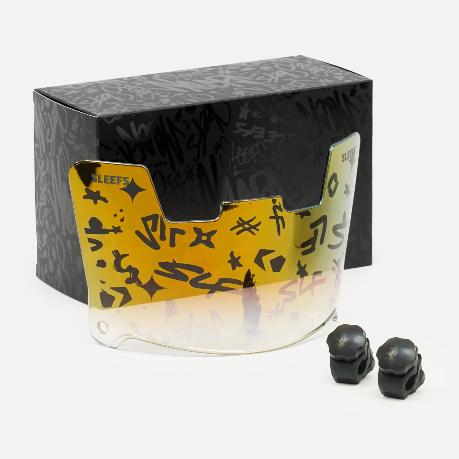 SLF Milan Pattern Gold Lite Helmet Eye-Shield Visor - Image 2