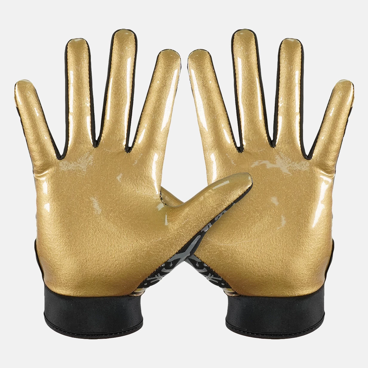 SLF Pattern Black Gold Sticky Football Receiver Gloves - Image 4