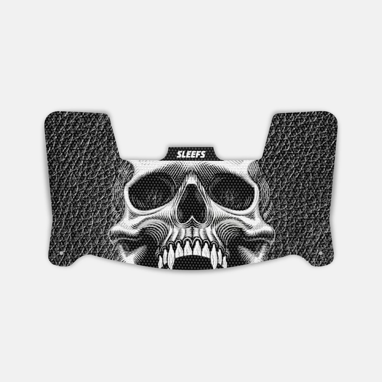 Skull Black Leather Visor Skin