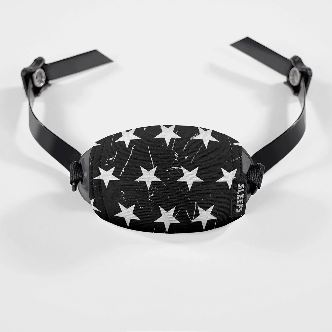 Stars Black White Chin Strap Cover - Image 2