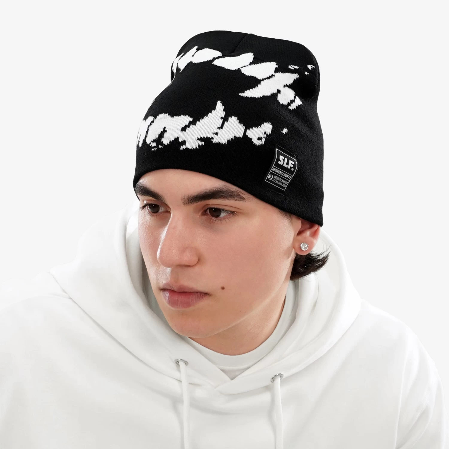 Teeth Black White Beanie - Image 2