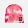 Tie Dye Coral Pink Knit Beanie