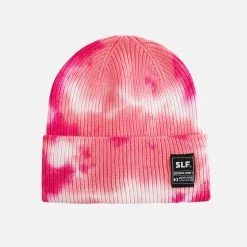 Tie Dye Coral Pink Knit Beanie