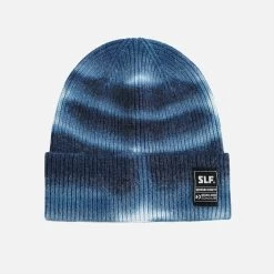 Tie Dye Navy White Knit Beanie