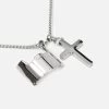 Visor & Cross Pendant With Chain Necklace - Stainless Steel